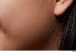 Face Cheek Ear Skin Woman Asian Slim Studio photo references